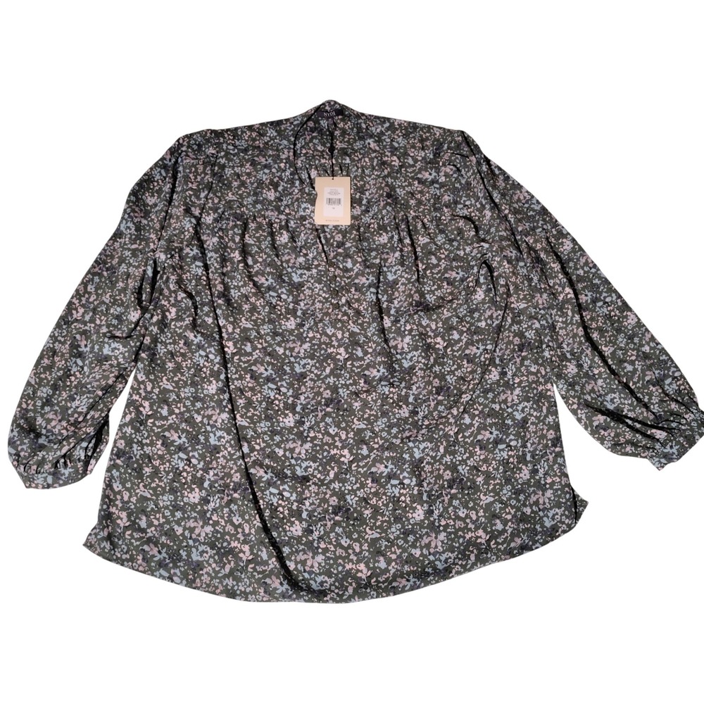 NYDJ Trinity Blouse Farah's Field Floral Plus Size 1X WGGT4316 NEW